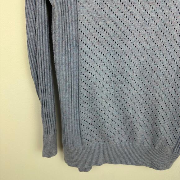 Soft Surroundings Womens Cotton Blend Open Knit Blue Tunic Sweater Size Medium - Picture 4 of 10